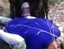 Indian couple having sex outdoors.